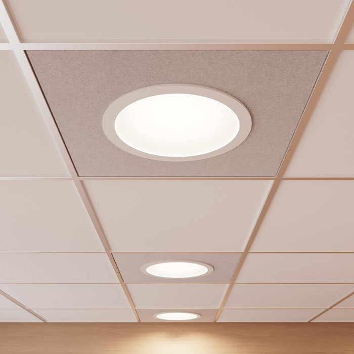 Sonneman Pi 1 Light Round Recessed Mount, Satin White/White