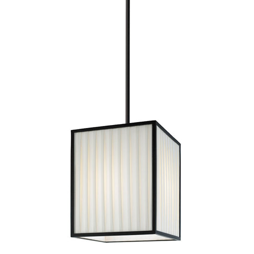 Sonneman Piega 1 Light 10" Cube Pendant, Satin Black - 4511-25