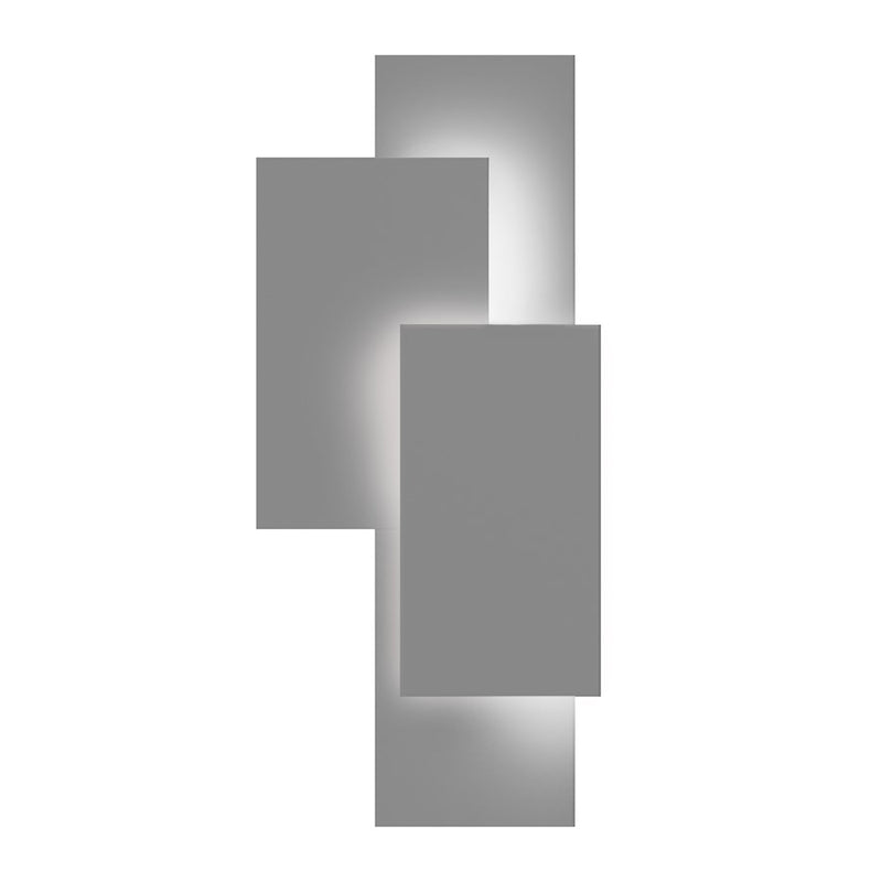 Sonneman Offset Panels 1 Light LED Wall Sconce, Textured Gray - 7110-74-WL
