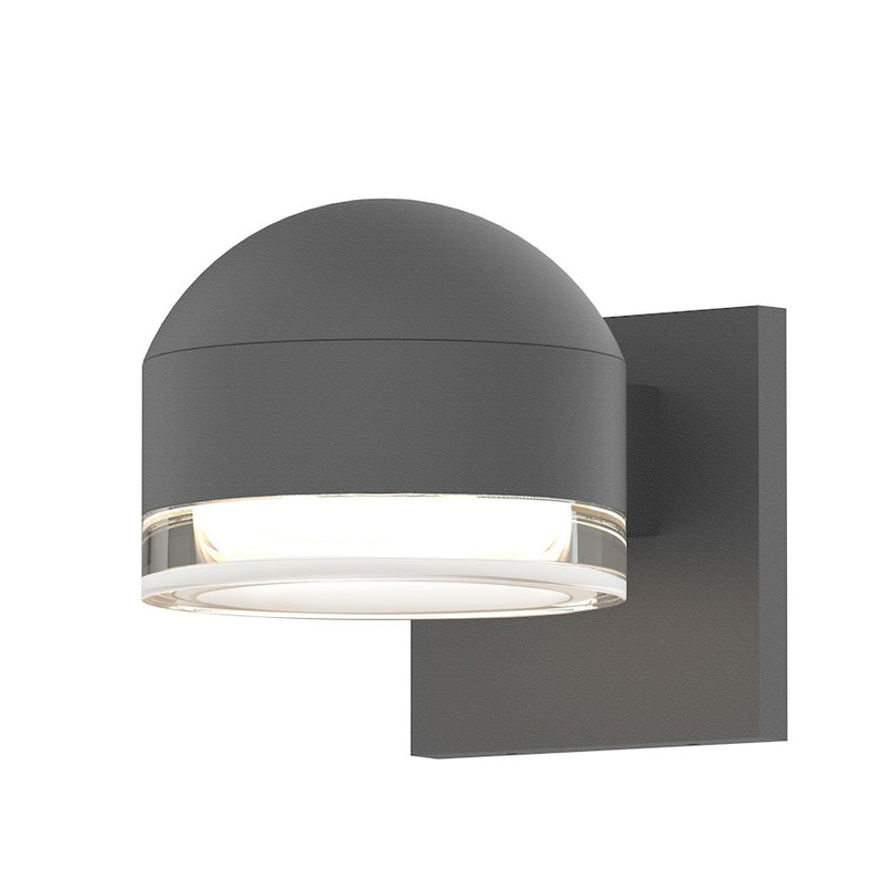 Sonneman Reals 1-Lt 4" Out Downlight LED Sconce, GY/CLR Cyl - 7300-DC-FH-74-WL