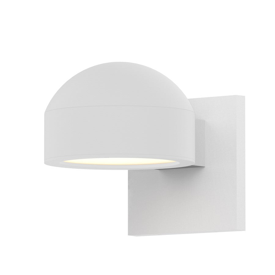 Sonneman Reals 3" Out Downlight LED Sconce, WH/Dome/Plate - 7300-DC-PL-98-WL