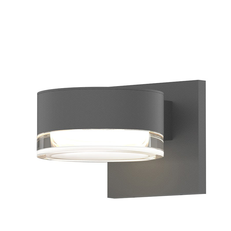Sonneman Reals 1-Lt 2" Out Downlight LED Sconce, GY/CLR Cyl - 7300-PC-FH-74-WL