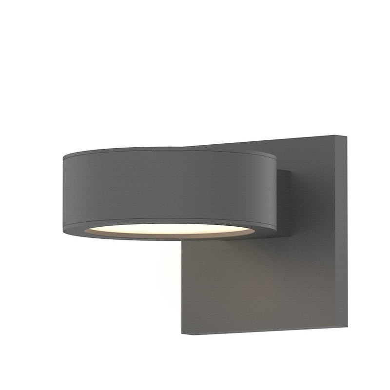 Sonneman Reals 1-Lt Outdoor Downlight LED Sconce, GY/Plate - 7300-PC-PL-74-WL