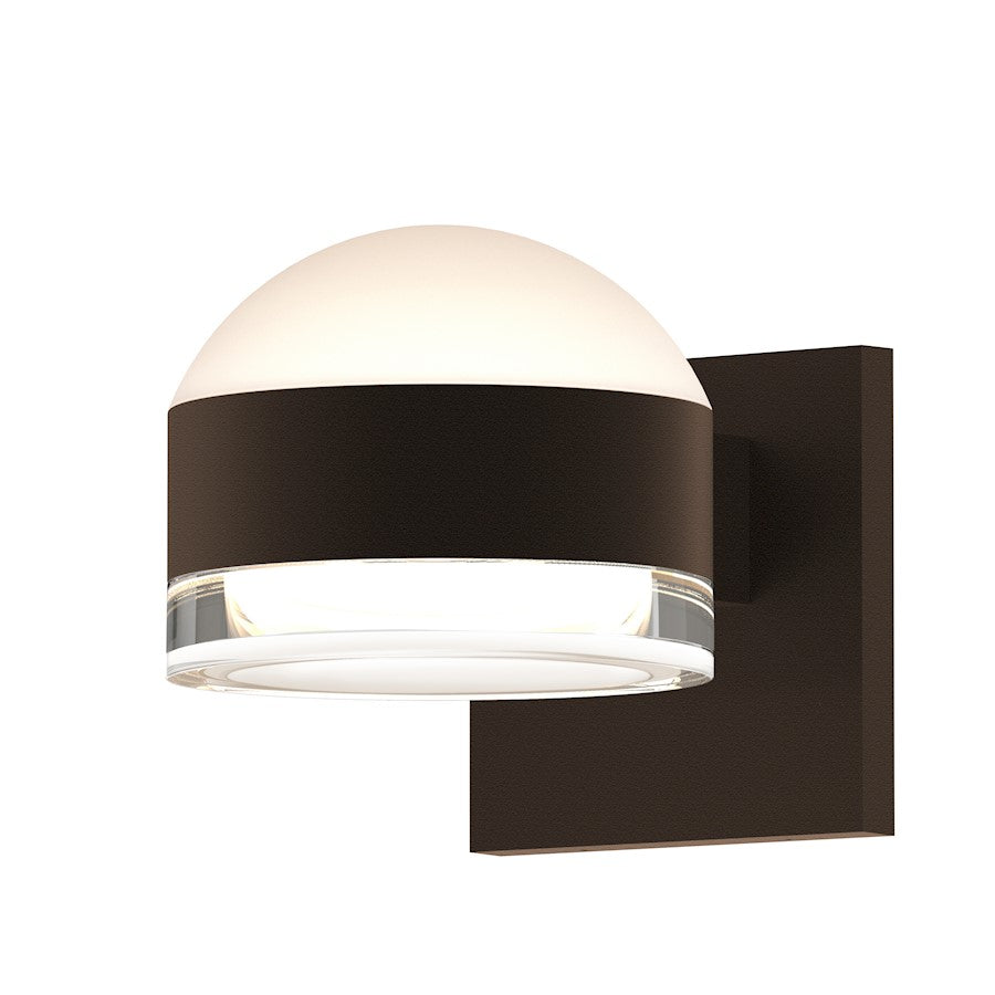 Sonneman Reals 2-Lt Up/Down LED Sconce, BZ/Frosted Cap/CLR - 7302-DL-FH-72-WL