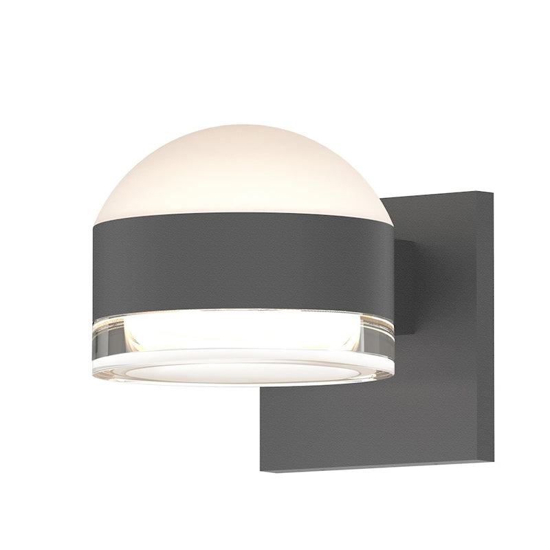 Sonneman Reals 2-Lt Up/Down LED Sconce, GY/Frosted Cap/CLR - 7302-DL-FH-74-WL