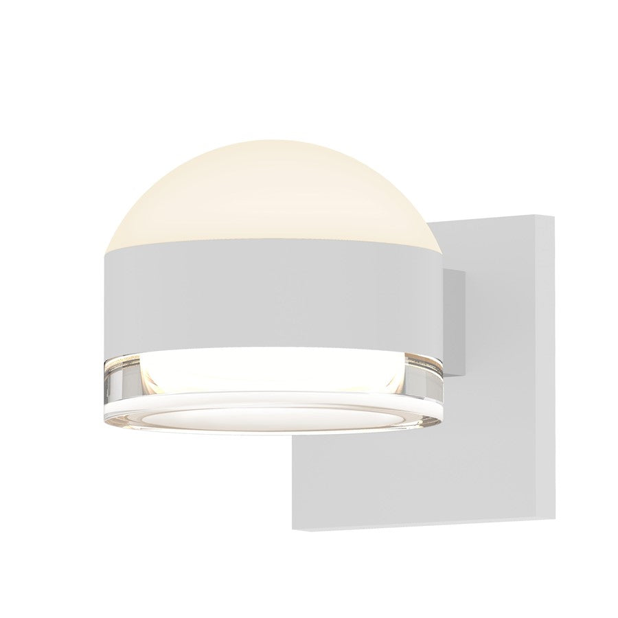 Sonneman Reals 2-Lt Up/Down LED Sconce, WH/Frosted Cap/CLR - 7302-DL-FH-98-WL
