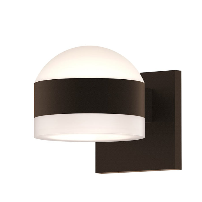 Sonneman Reals 2-Lt Up/Down LED Sconce/Dome, BZ/WH Cylinder - 7302-DL-FW-72-WL