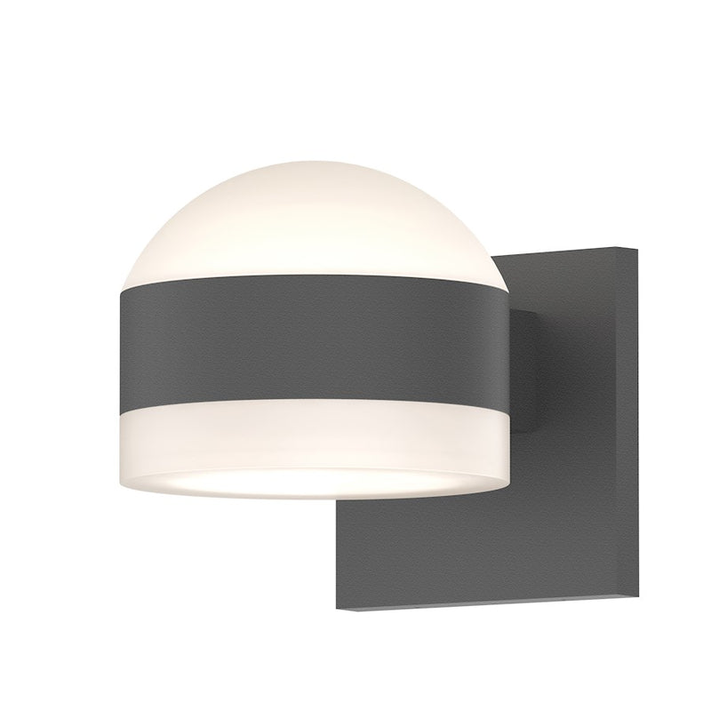 Sonneman Reals 2-Lt 4" Up/Down LED Sconce, GY/WH Cylinder - 7302-DL-FW-74-WL