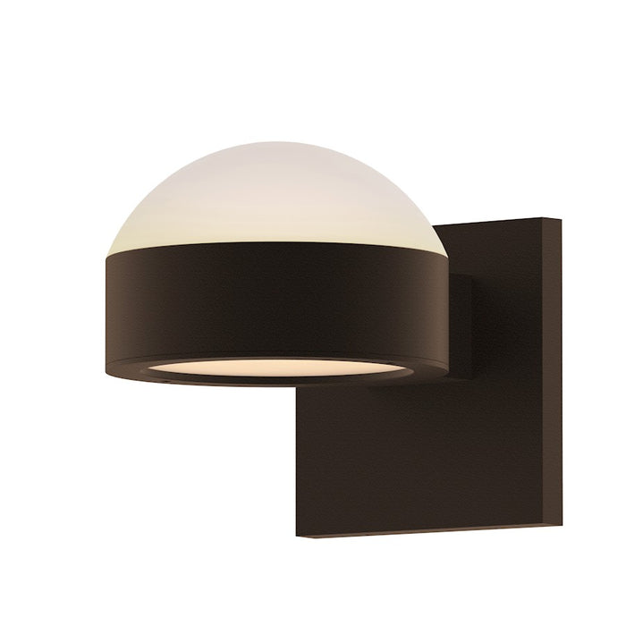 Sonneman Reals 2-Lt Up/Down LED Sconce/Dome, BZ/Frosted Cap - 7302-DL-PL-72-WL
