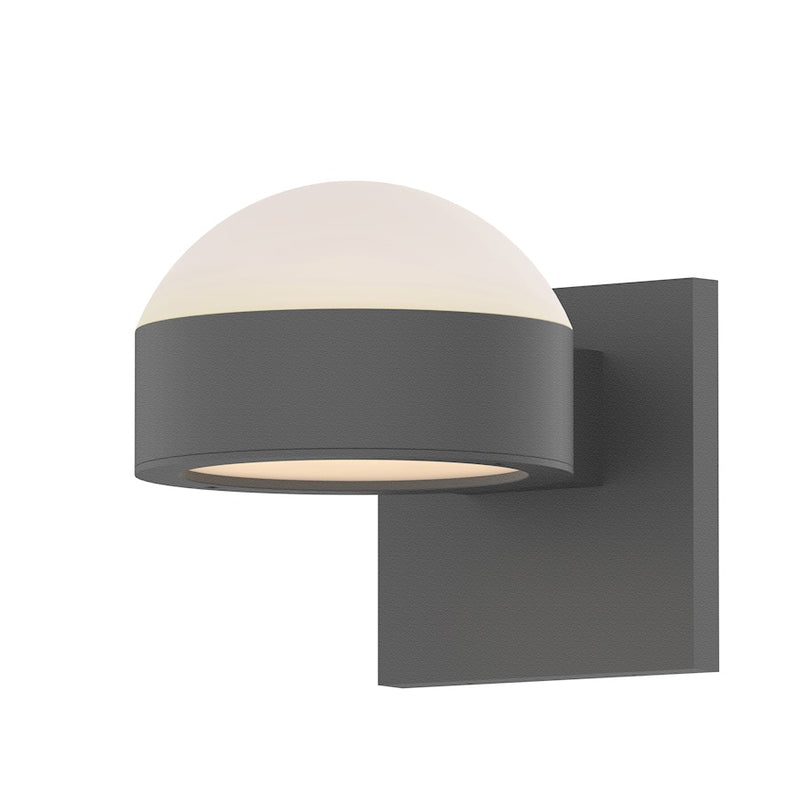 Sonneman Reals 2-Lt 3" Up/Down LED Sconce, GY/Frosted Cap - 7302-DL-PL-74-WL