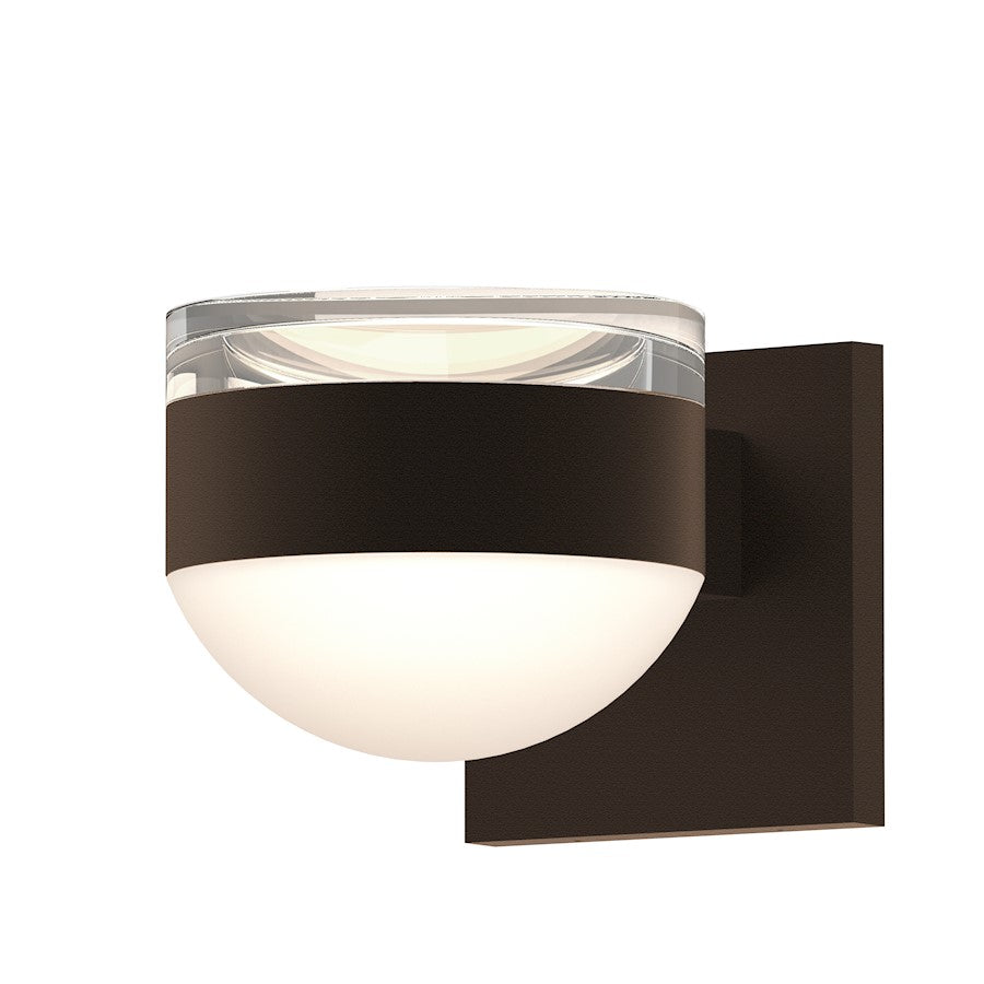 Sonneman Reals 2-Lt Up/Down LED Sconce, BZ/CLR Cap/Frosted - 7302-FH-DL-72-WL
