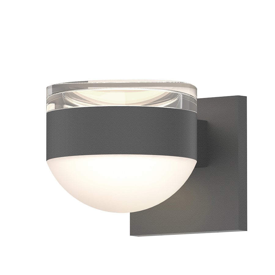 Sonneman Reals 2-Lt Up/Down LED Sconce, GY/CLR Cap/Frosted - 7302-FH-DL-74-WL