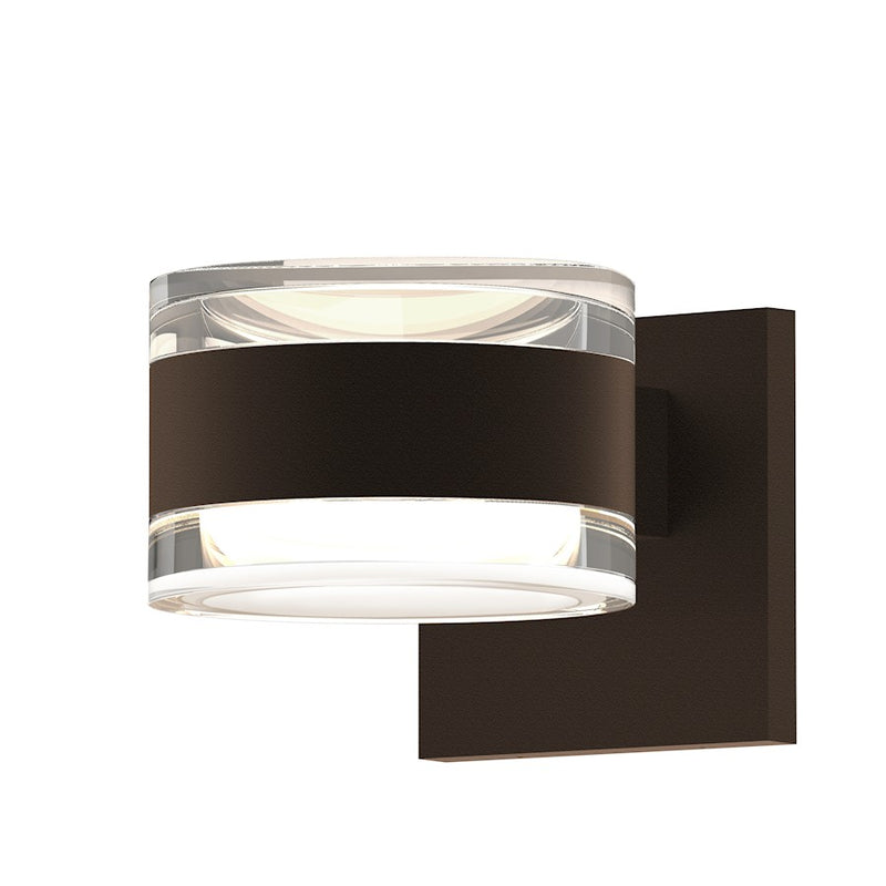 Sonneman Reals 2 Light 3" Up/Down LED Sconce, BZ/Clear Cap - 7302-FH-FH-72-WL