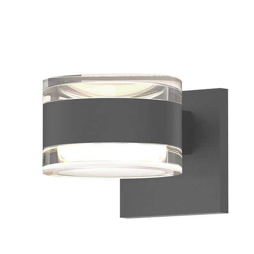 Sonneman Reals 2 Light 3" Up/Down LED Sconce, Gray/Clear Cap - 7302-FH-FH-74-WL