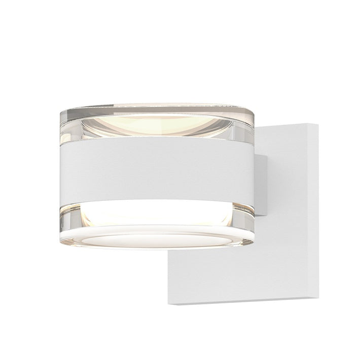 Sonneman Reals 2-Lt Up/Down LED Sconce, WH/CLR Cap/Lens - 7302-FH-FH-98-WL