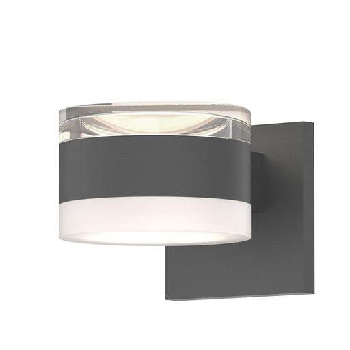 Sonneman Reals 2-Lt 3" Up/Down LED Sconce, GY/CLR/WH Cylinder - 7302-FH-FW-74-WL