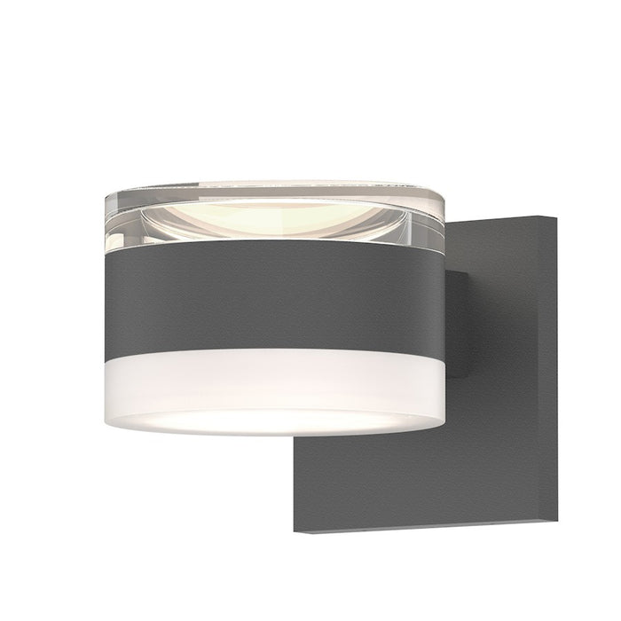 Sonneman Reals 2-Lt 3" Up/Down LED Sconce, GY/CLR/WH Cylinder - 7302-FH-FW-74-WL