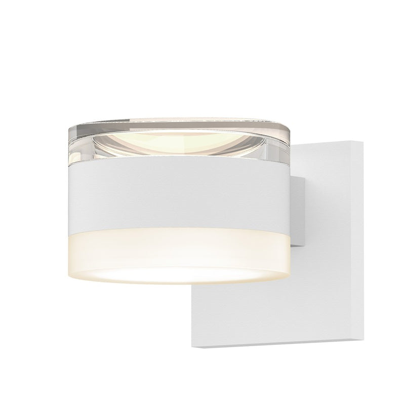Sonneman Reals 2-Lt Up/Down LED Sconce, WH/CLR/WH Cylinder - 7302-FH-FW-98-WL