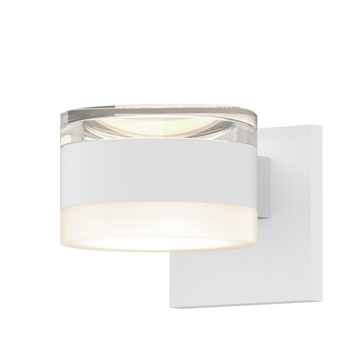 Sonneman Reals 2-Lt Up/Down LED Sconce, WH/CLR/WH Cylinder - 7302-FH-FW-98-WL
