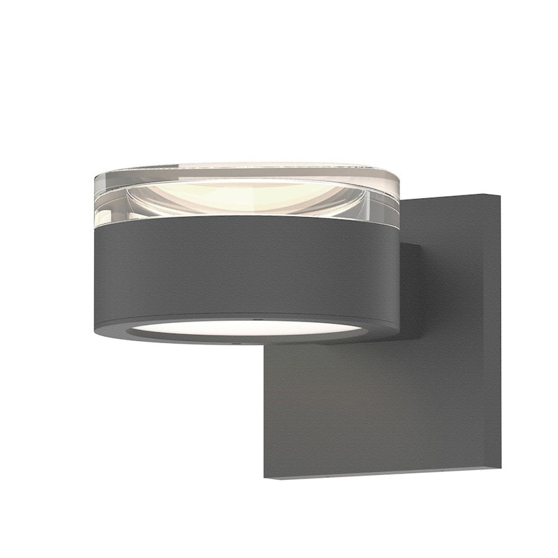 Sonneman Reals 2-Lt 2.5" Up/Down LED Sconce, GY/CLR Cap/Frost - 7302-FH-PL-74-WL