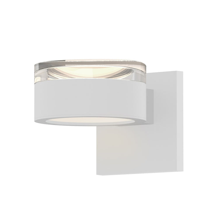 Sonneman Reals 2-Lt 2" Up/Down LED Sconce, WH/CLR Cap/Frosted - 7302-FH-PL-98-WL