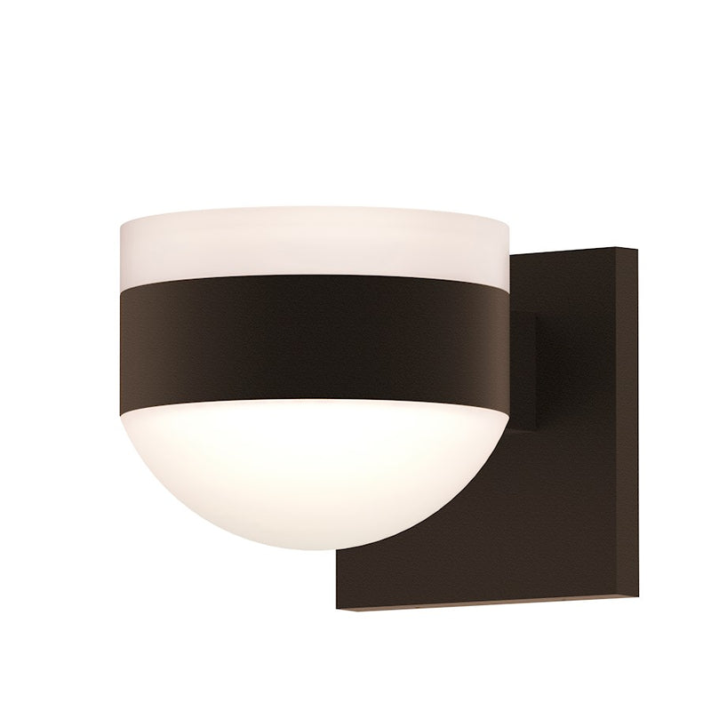 Sonneman Reals 2 Light 4" Up/Down LED Sconce, BZ/Frosted Cap - 7302-FW-DL-72-WL