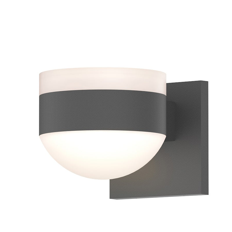 Sonneman Reals 2-Lt 4" Up/Down LED Sconce, GY/CLR Cylinder - 7302-FW-DL-74-WL