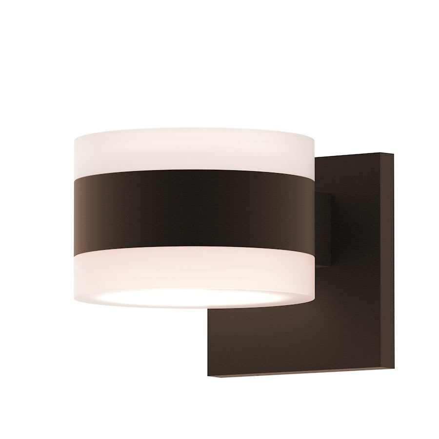 Sonneman Reals 2-Lt Up/Down LED Sconce/Bowl, BZ/Frosted Cap - 7302-FW-FW-72-WL