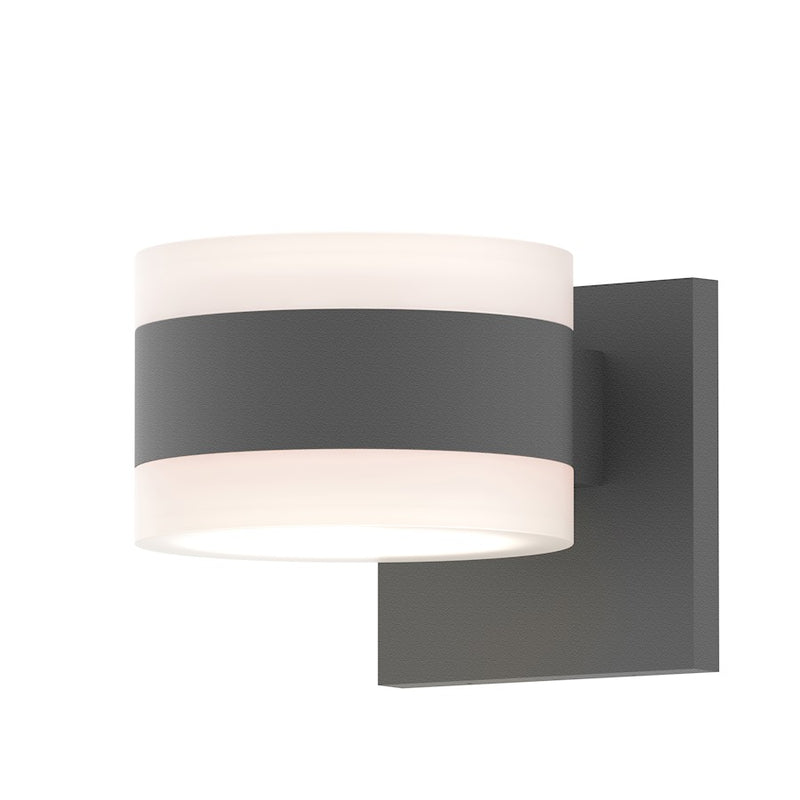 Sonneman Reals 2-Lt 3" Up/Down LED Sconce, GY/WH Cylinder - 7302-FW-FW-74-WL
