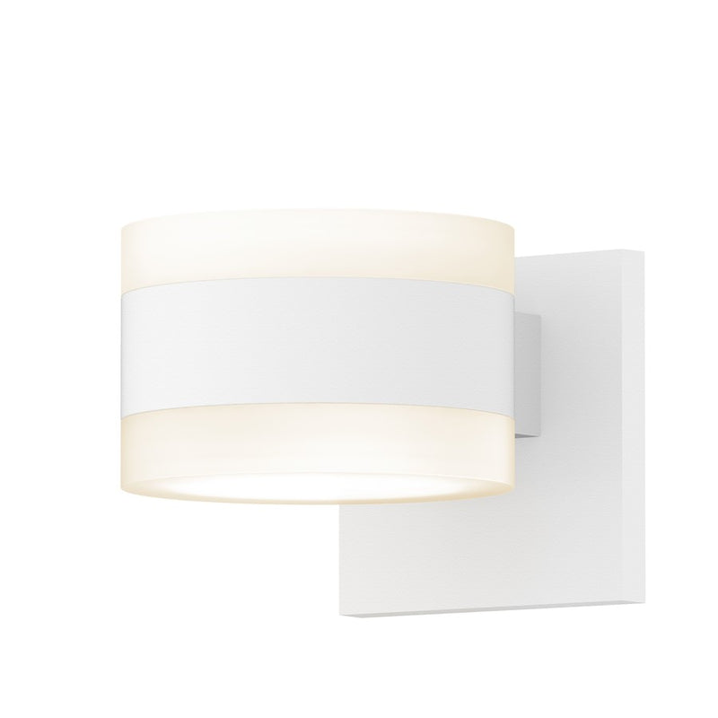 Sonneman Reals 2 Light 3" Up/Down LED Sconce, White/Clear - 7302-FW-FW-98-WL