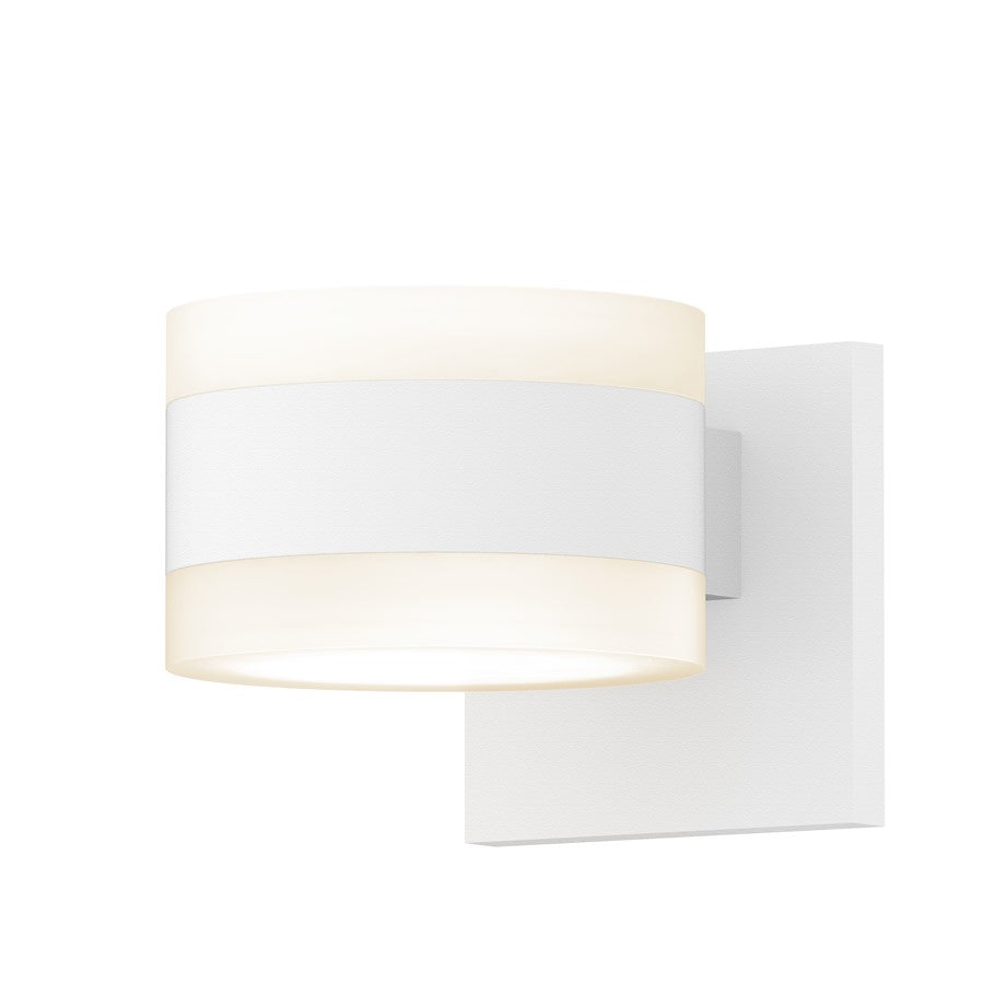 Sonneman Reals 2 Light 3" Up/Down LED Sconce, White/Clear - 7302-FW-FW-98-WL