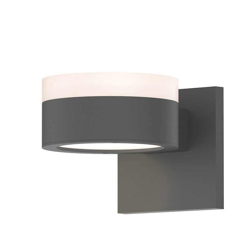 Sonneman Reals 2-Lt 2.5" Up/Down LED Sconce, GY/Frost Cap/CLR - 7302-FW-PL-74-WL