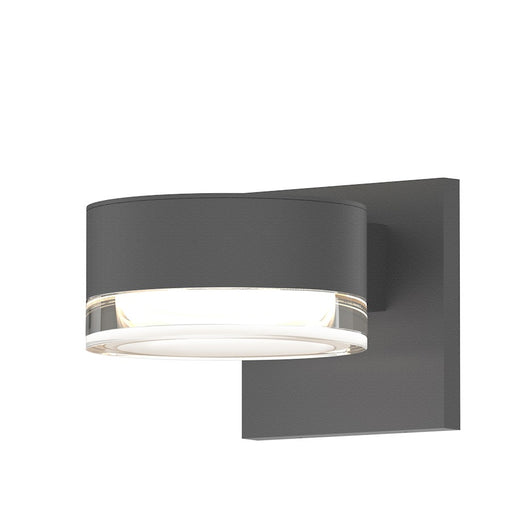 Sonneman Reals 2-Lt 2.5" Up/Down LED Sconce, GY/CLR Cylinder - 7302-PL-FH-74-WL