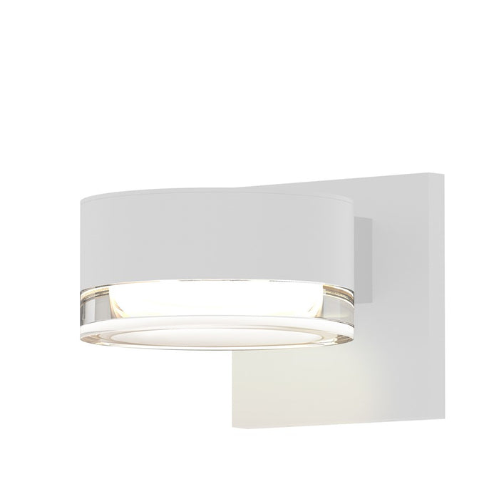 Sonneman Reals 2-Lt 2" Up/Down LED Sconce, WH//CLR Cylinder - 7302-PL-FH-98-WL