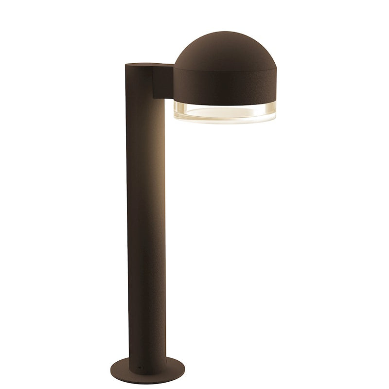 Sonneman Reals 1 Light 17" LED Bollard, BZ/Clear Cylinder - 7303-DC-FH-72-WL