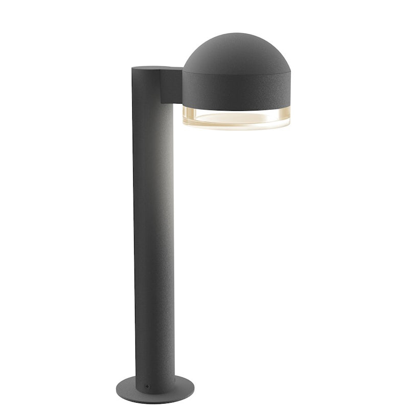 Sonneman Reals 1 Light 17" LED Bollard, Gray/Clear Cylinder - 7303-DC-FH-74-WL