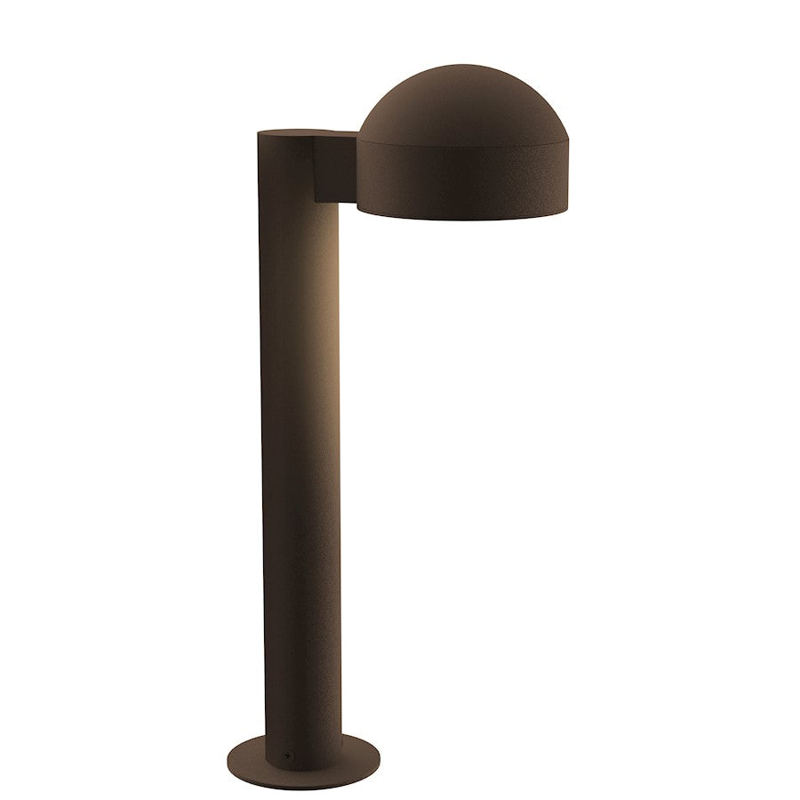 Sonneman Reals 1 Light 17" LED Bollard, BZ/Dome Caps/Plate - 7303-DC-PL-72-WL