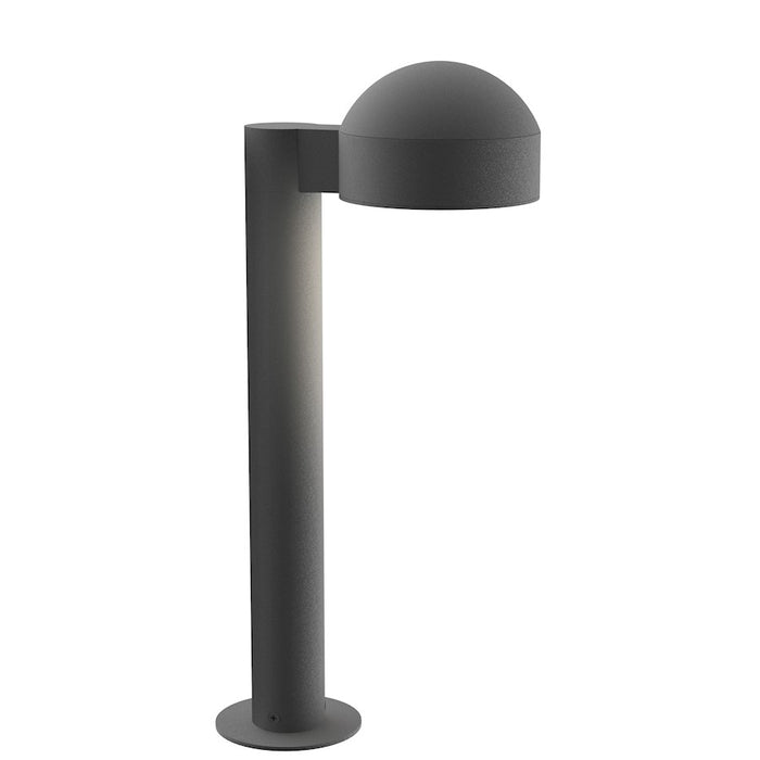 Sonneman Reals 1 Light 17" LED Bollard, Gray/Dome Caps/Plate - 7303-DC-PL-74-WL