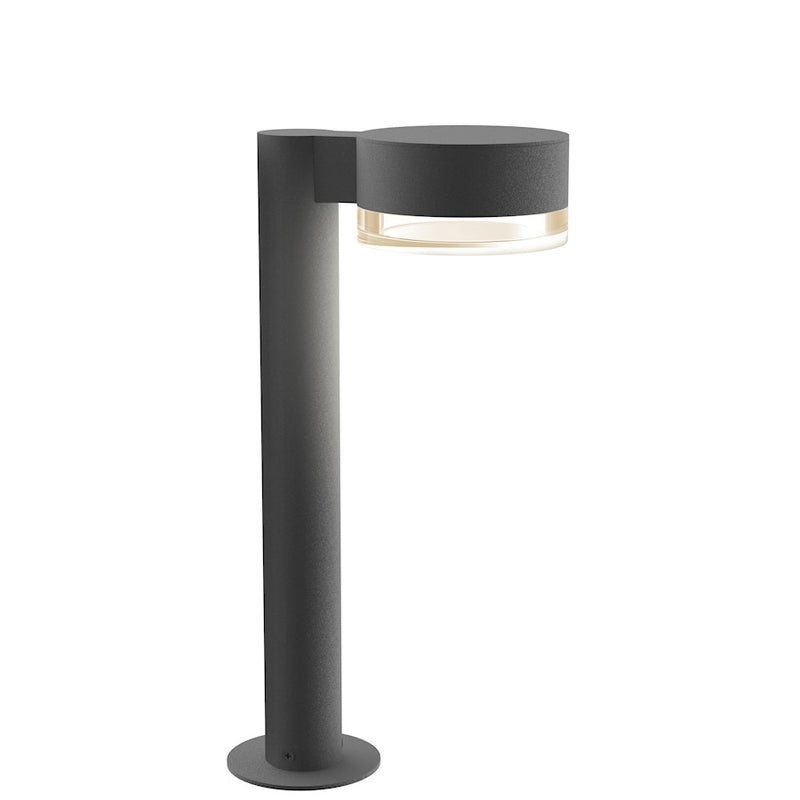 Sonneman Reals 1 Light 16" LED Bollard, Gray/Clear Cylinder - 7303-PC-FH-74-WL