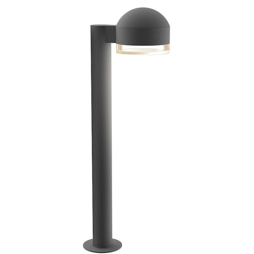 Sonneman Reals 1 Light 23" LED Bollard, Gray/Clear Cylinder - 7304-DC-FH-74-WL