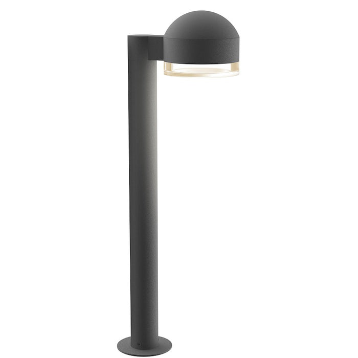 Sonneman Reals 1 Light 23" LED Bollard, Gray/Clear Cylinder - 7304-DC-FH-74-WL