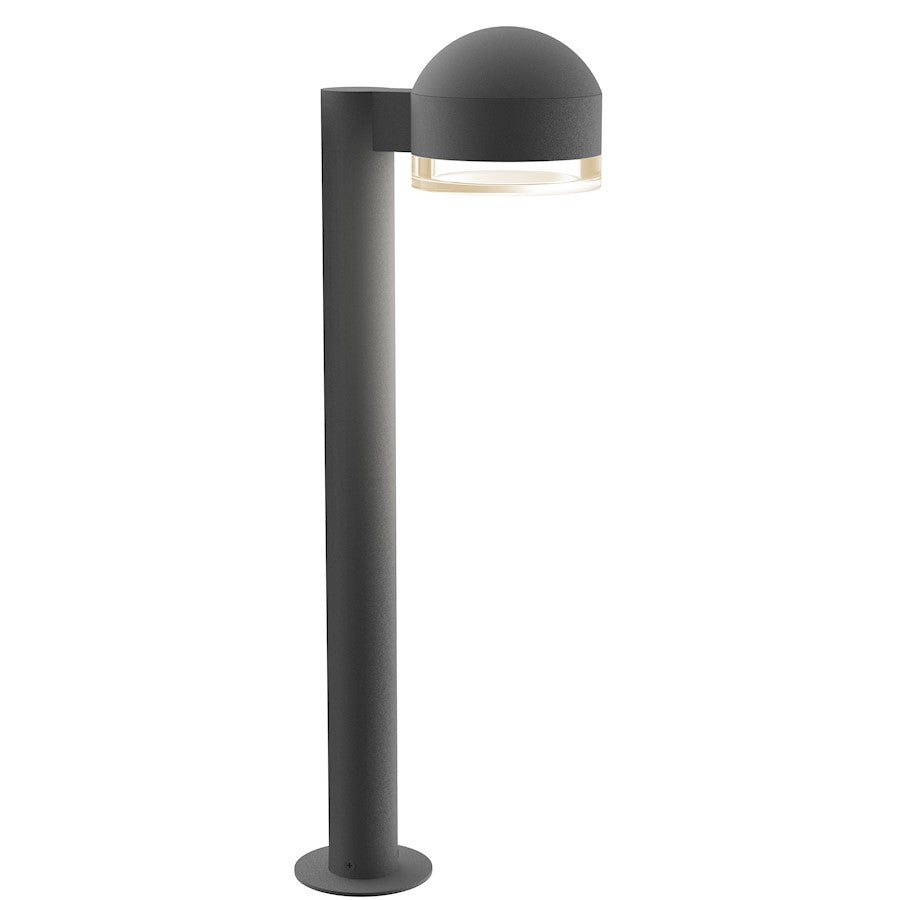 Sonneman Reals 1 Light 23" LED Bollard, Gray/Clear Cylinder - 7304-DC-FH-74-WL