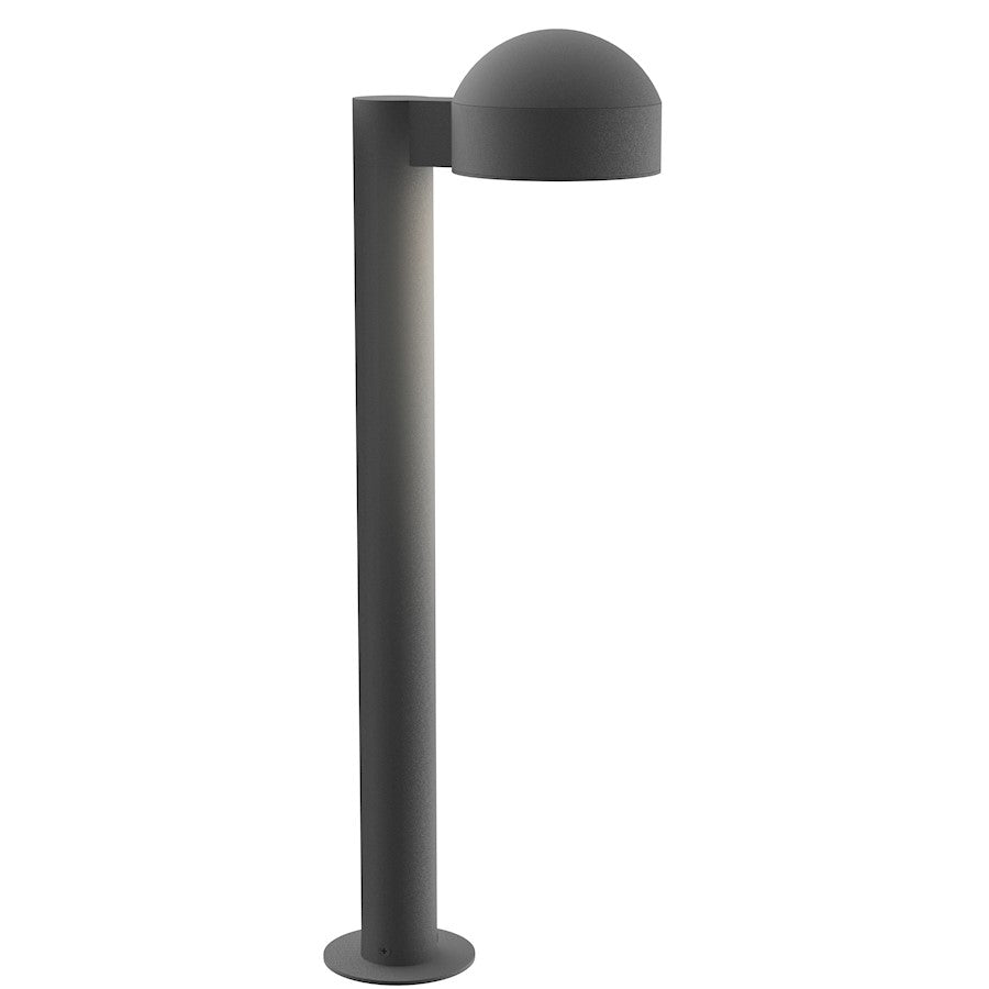 Sonneman Reals 1 Light 23" LED Bollard, Gray/Dome Caps/Plate - 7304-DC-PL-74-WL