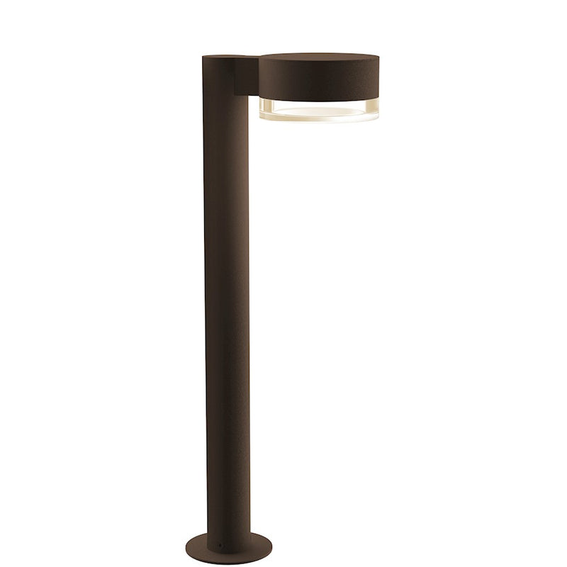 Sonneman Reals 1 Light 22" LED Bollard, BZ/Clear Cylinder - 7304-PC-FH-72-WL