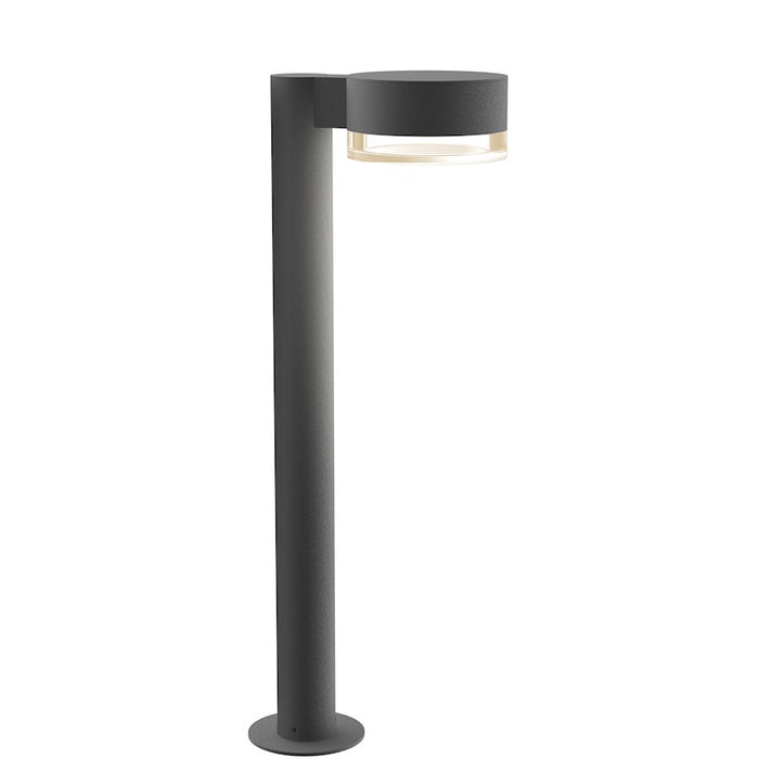 Sonneman Reals 1 Light 22" LED Bollard, Gray/Clear Cylinder - 7304-PC-FH-74-WL