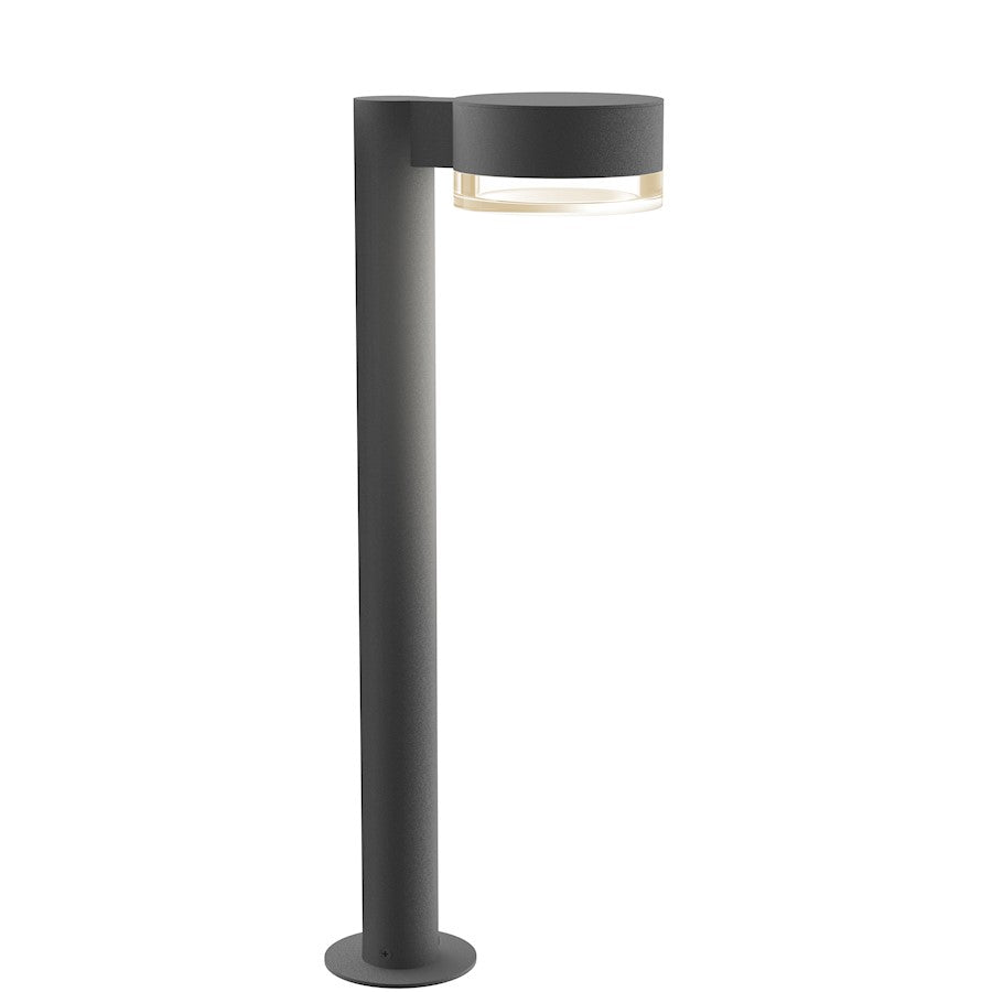 Sonneman Reals 1 Light 22" LED Bollard, Gray/Clear Cylinder - 7304-PC-FH-74-WL
