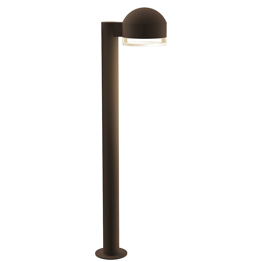 Sonneman Reals 1 Light 29" LED Bollard, BZ/Clear Cylinder - 7305-DC-FH-72-WL