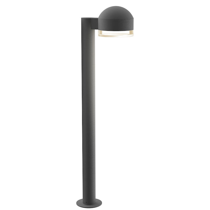 Sonneman Reals 1 Light 29" LED Bollard, Gray/Clear Cylinder - 7305-DC-FH-74-WL