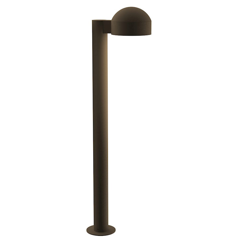 Sonneman Reals 1 Light 29" LED Bollard, BZ/Dome Caps/Plate - 7305-DC-PL-72-WL