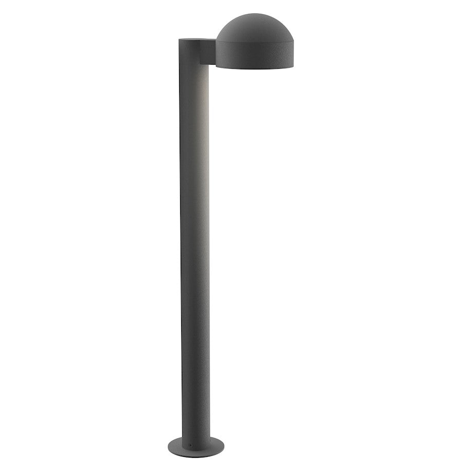 Sonneman Reals 1 Light 29" LED Bollard, Gray/Dome Caps/Plate - 7305-DC-PL-74-WL